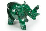 Polished Banded Malachite Elephant Carving - DR Congo #349287-1